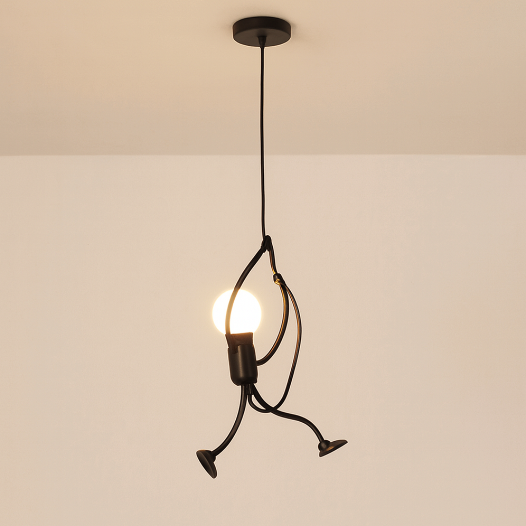 Nowoczesna lampa wisząca LED Iron Man w stylu retro | Czarna