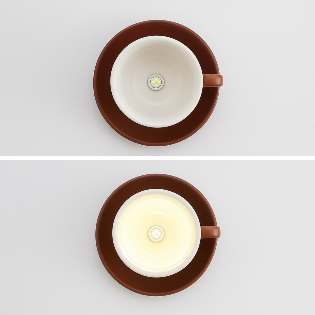 Ceramic ceiling lamp with a modern coffee cup design | LED