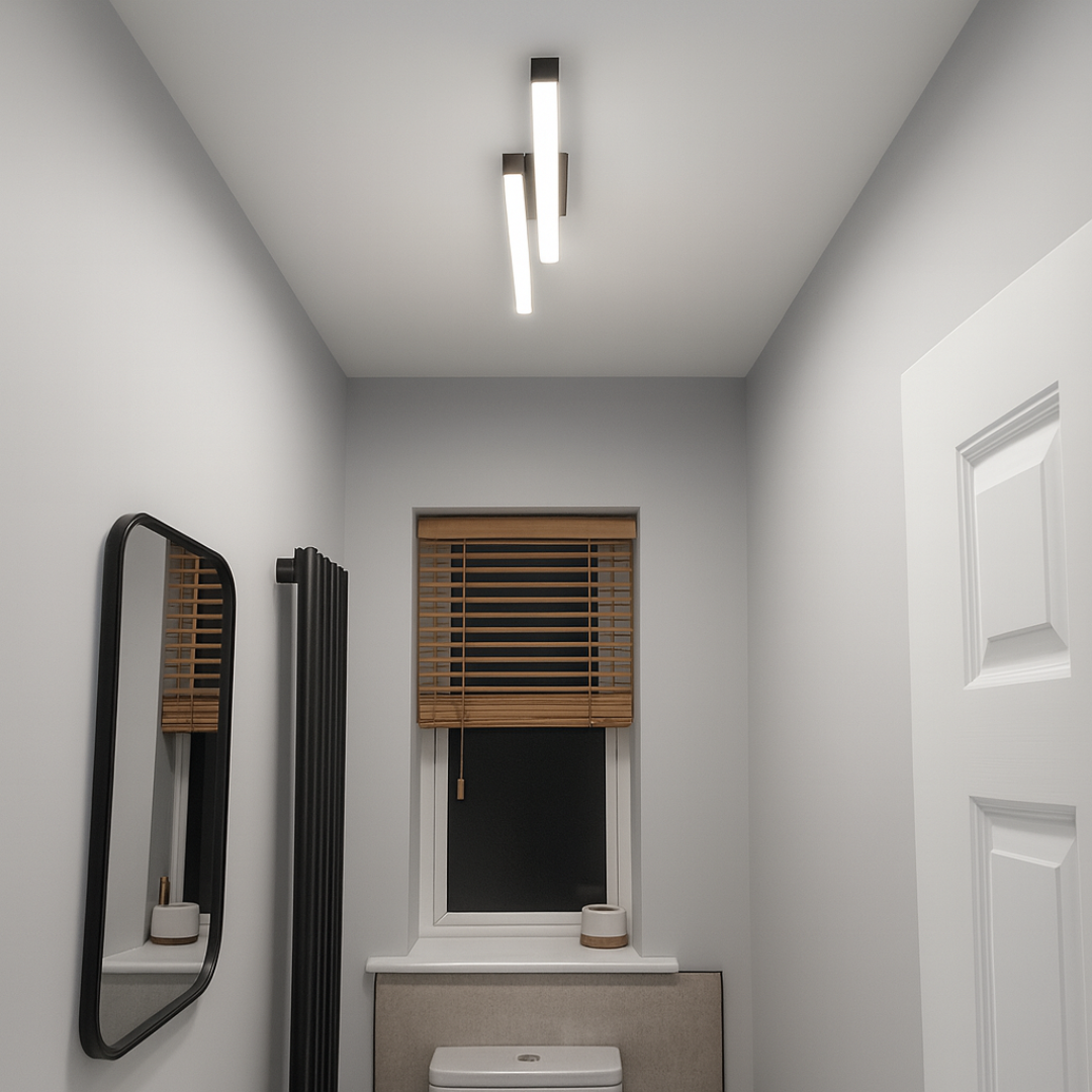 Nowoczesna wpuszczana lampa sufitowa LED w kształcie długiej linii | Czarna